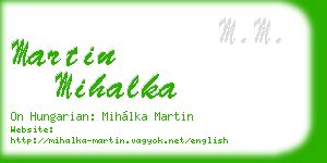 martin mihalka business card